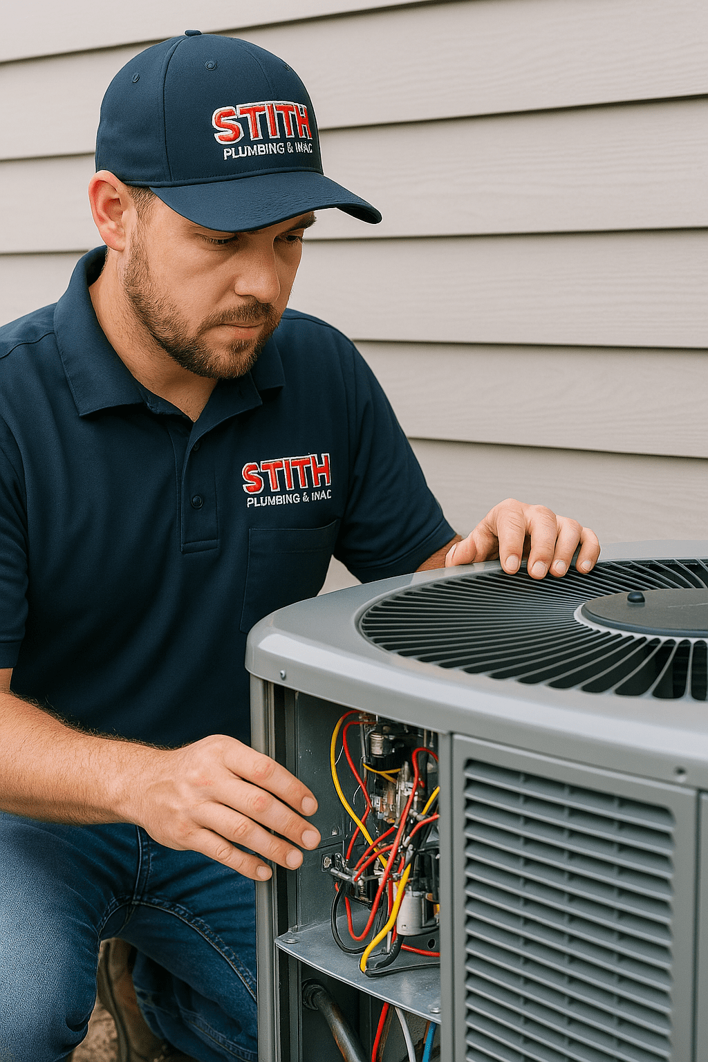 Stith technician checking ceiling fan air circulation